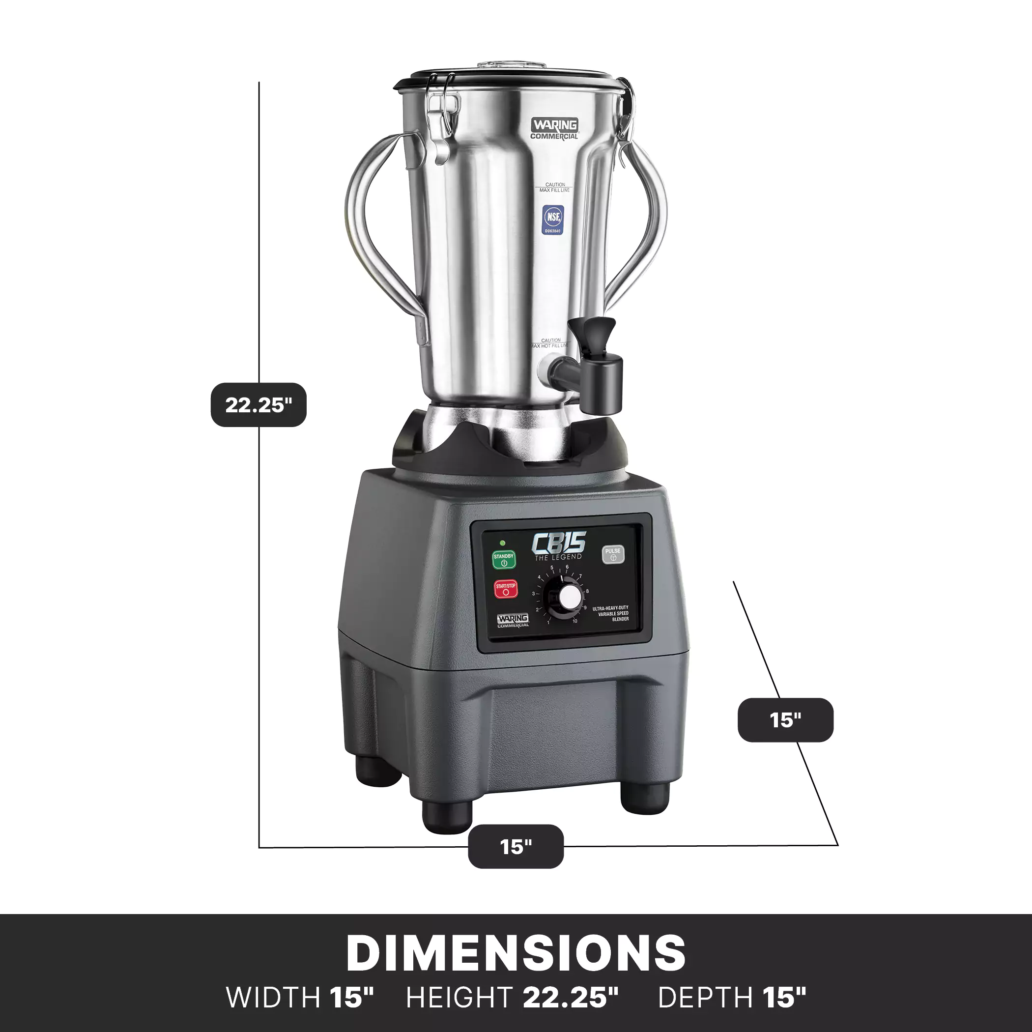 The Legend One-Gallon Food Blender with Variable Speed and Spigot